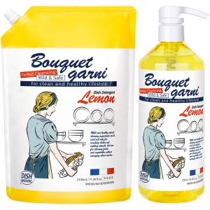 부케가르니 에코 1종 주방세제 레몬향 본품 750ml + 리필 2.1L (본품1개+리필1개)