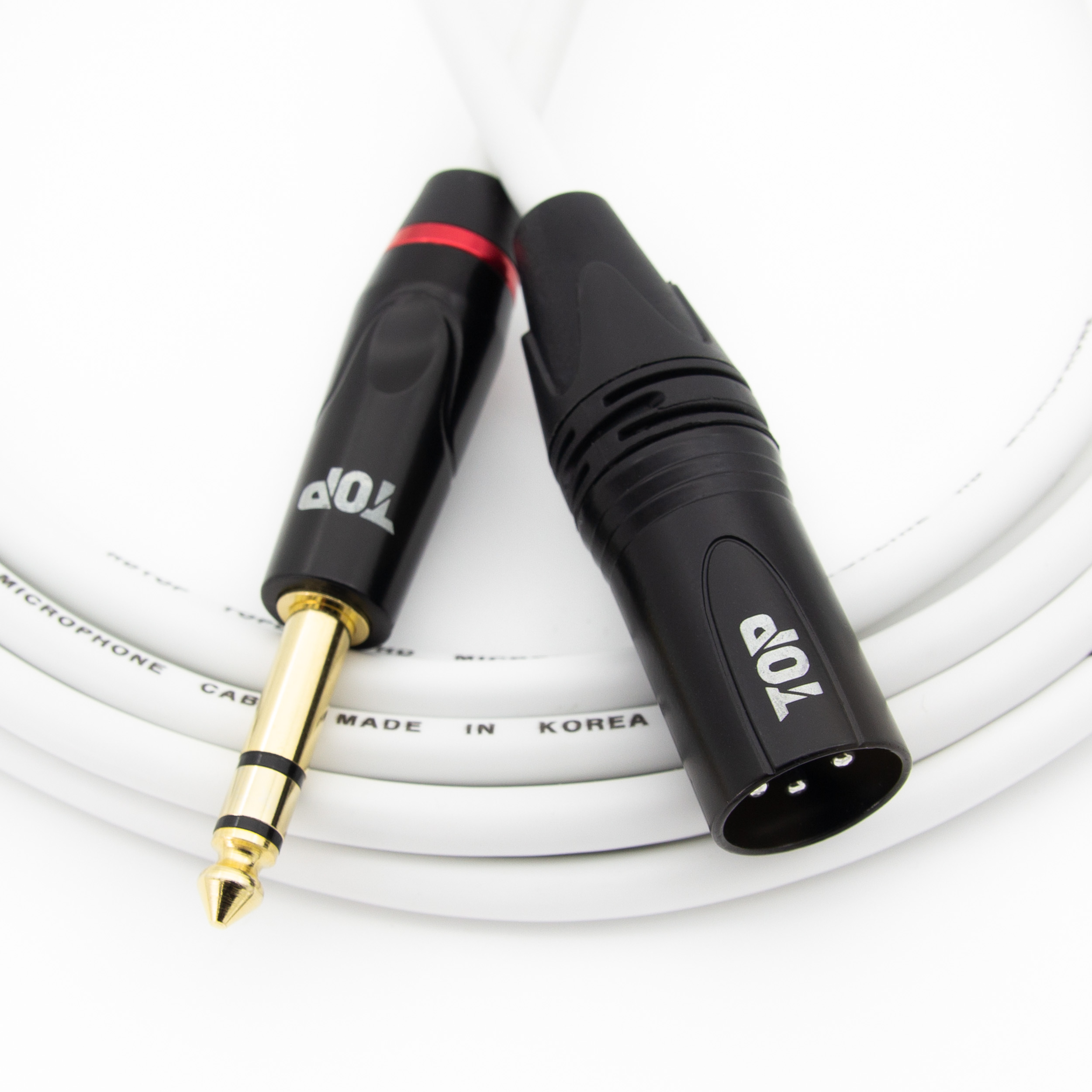 탑라인에이치디 HDTOP 5.5스테레오 to XLR 수 마이크 케이블 블랙화이트 (10m, HT-TP5508)_이미지