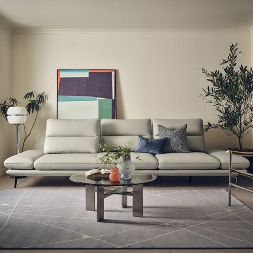 에싸 레미 스윙기능 론도 천연가죽 소파 4인용