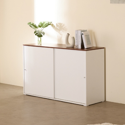 제이디퍼니처 스르륵 3단 도어 와이드 수납장 1200_이미지