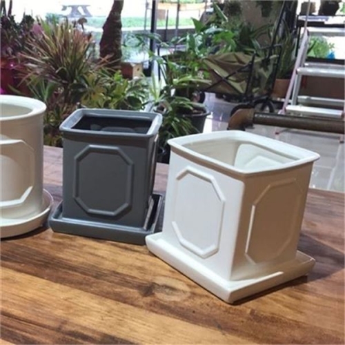 누리 베이비윙 도기 몰딩 사각 10x10x12cm 화분 그레이_이미지