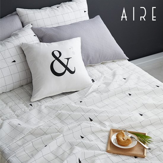 아이르 솔로 블랙 시어서커 여름 홑이불 (180x200cm)_이미지