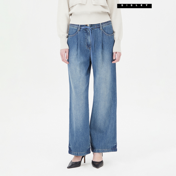 SISLEY 이밴드 스트링 데님 팬츠_SADP07411_이미지