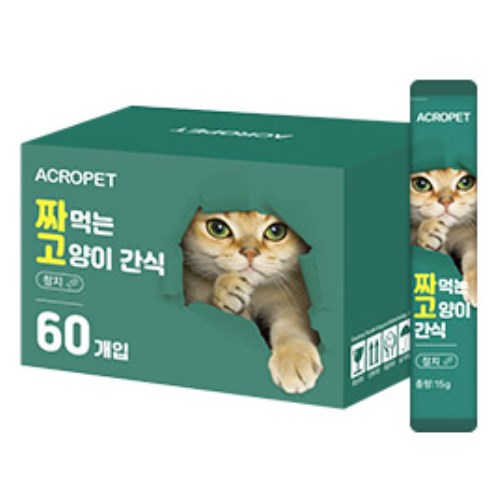 아크로펫 짜먹는 고양이 간식 참치 900g (15g x 60p)