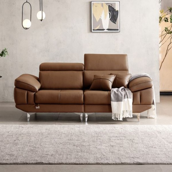 쉐우드가구 디네띠 기능성 헤드틸팅 천연통가죽 소파 3인용_이미지