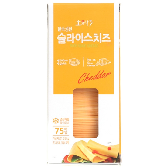 동원F&B 소와나무 잘숙성된 슬라이스 치즈 75매입 1.35kg