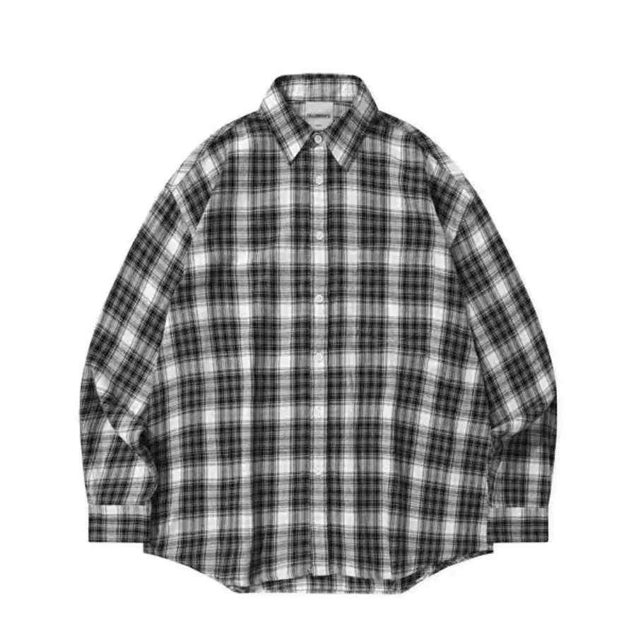 필루미네이트 오버핏 마드라스 체크 셔츠-블랙 420321