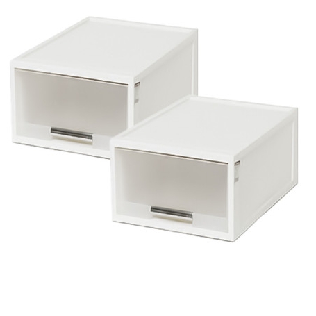창신리빙 화인 화이트 스텝 서랍박스 36 2호 (2개)_이미지