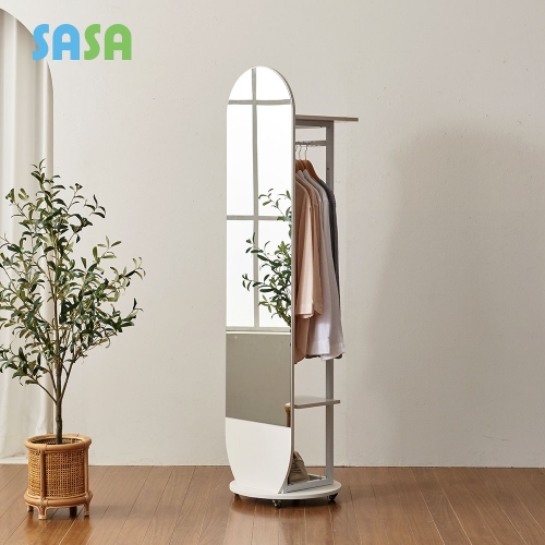 사사가구 라피르 템바보드 회전 전신거울 행거_이미지