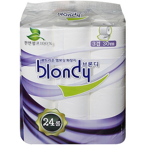 부드러운 엠보싱 화장지 30m (24롤)