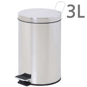 리빙플랜트 심플 깔끔한 스텐 페달 무소음 휴지통 3L 쓰레기통