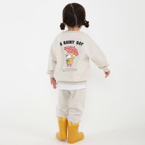 키즈꼬모 아동용 우비소녀 상하복 세트 11호 오트밀_이미지