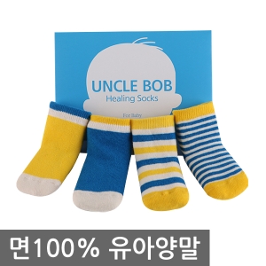 엉클밥 피부접촉면 면100 특허 유아양말 4족 1세트 아기 애기 신생아 출산선물