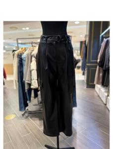 SISLEY 샤인 레더 벨티드 카고 팬츠 SAPT40461_이미지