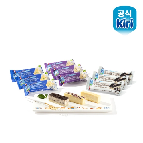 리얼 스틱치즈케익 30g 3종 12개 플레인4 + 블루베리4 + 쿠키앤크림4_이미지