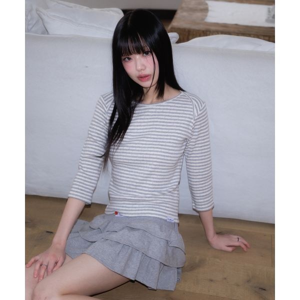 로제프란츠 ltgt ROSEFRANTZ Stripe Three-Quarter Sleeve Light Gray RSTSPLS09C6 2.._이미지