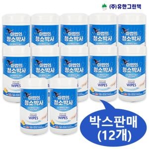 유한그린텍 청소박사 원통형200매 대형 -12개 박스 1714 와이퍼티슈 만능크리너 청소티슈