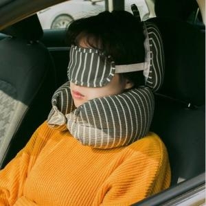 허니트립 여행용 목쿠션 기내용 목베개 발포비즈 꿀잠베게 똑딱