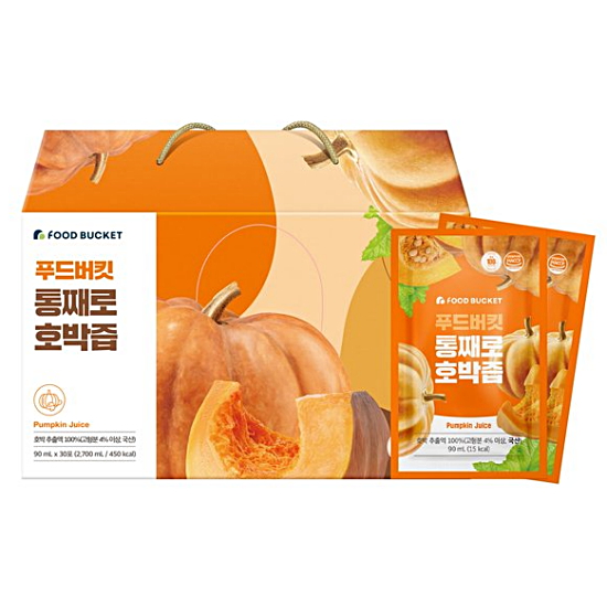 참들식품 푸드버킷 통째로 호박즙 90ml 30포 (1개)_이미지