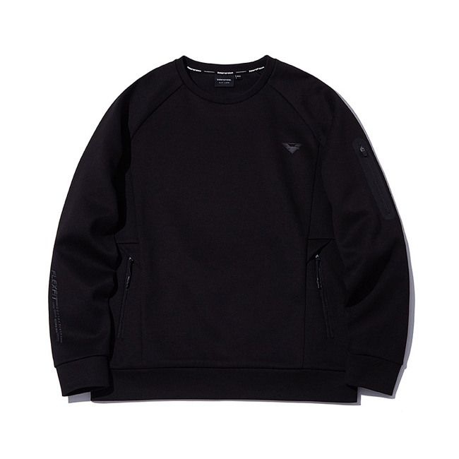 남성 웰딩포켓루즈핏맨투맨 ITW1RO08ABK 블랙