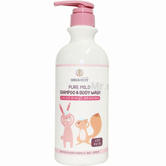 LG생활건강 오가니스트 상큼한 복숭아향 퓨어마일드 샴푸 앤 바디워시 730ml (1개)