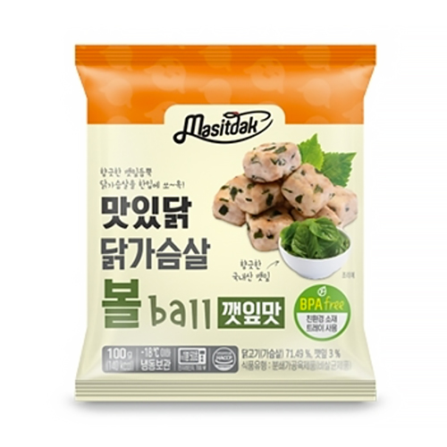 국일에프앤비 맛있닭 닭가슴살볼 깻잎맛 100g [20개] 상품이미지