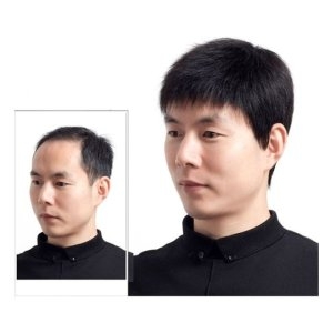 인모 중년 남자 통가발 짧은머리 자연스러운 WABE5DD