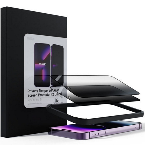 미아크코리아 아이폰14 플러스 사생활 보호 프라이버시 강화유리필름 (액정 2매)