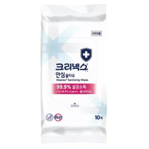 크리넥스 안심 물티슈 리필형 10매 (3팩)_이미지