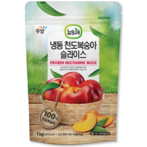 뉴뜨레 냉동 천도복숭아 슬라이스 1kg (3개)_이미지