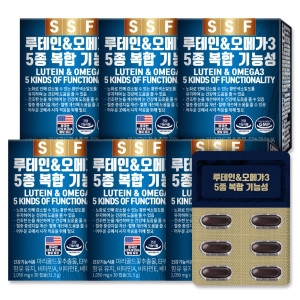 순수식품 루테인 오메가3 4종 복합 기능성 1050mg 30캡슐 (6개)