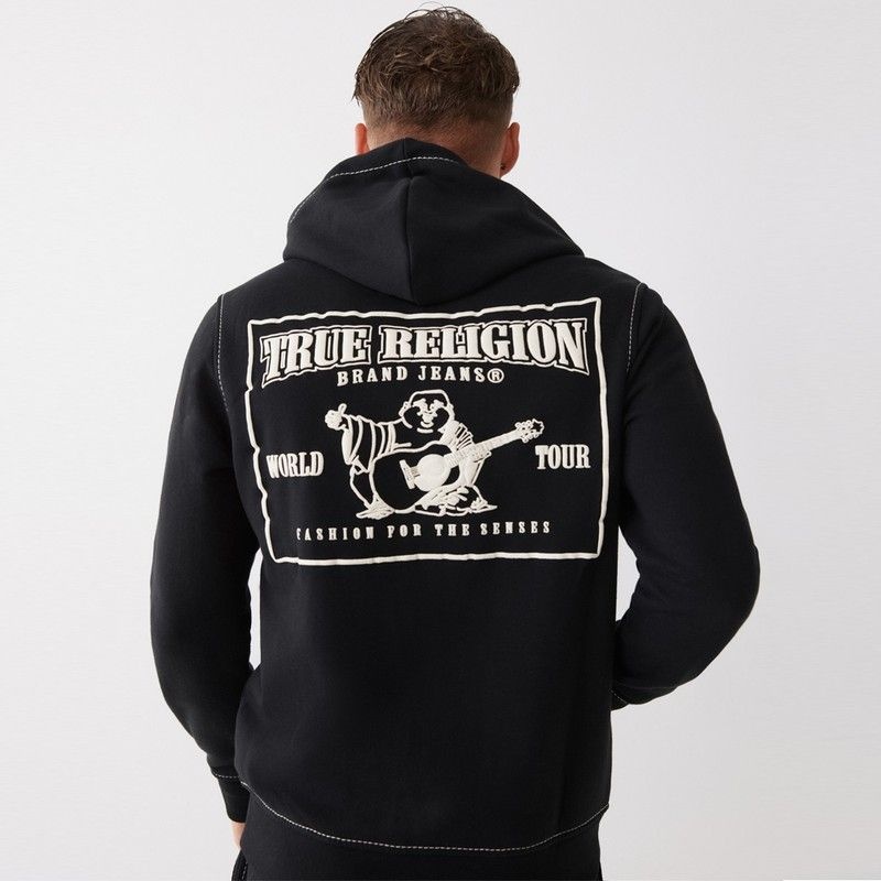 트루릴리젼 TRUE RELIGION BUDDHA BIG T ZIP THRU HOODIE_105753_JET BLA 744306