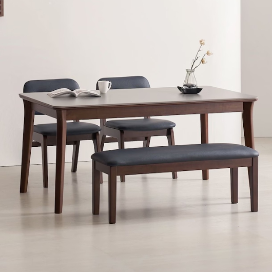 라로퍼니처 롤랑 포세린 통세라믹 낮은 식탁 1400 (의자2개+벤치1개)_이미지