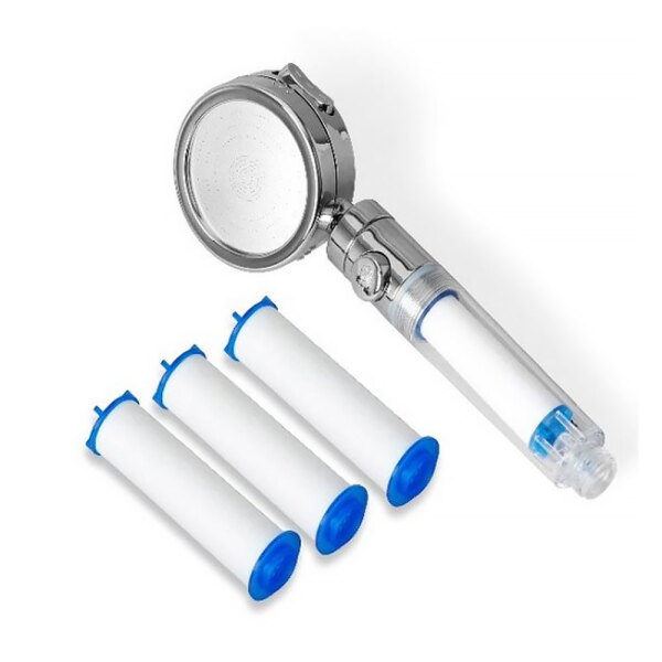 삼정크린마스터 절수형 투버튼식 필터 샤워헤드 + 교체용 필터 3개 (1세트)_이미지