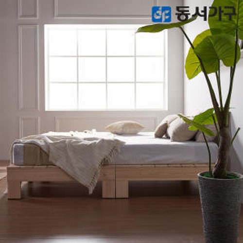 에리 히노끼 편백나무 평상형 원목 침대 SS