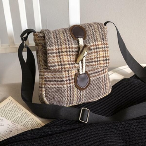 라이니 체크 미니 모직 크로스백 ba-6613c