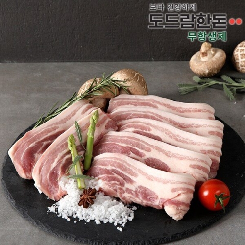 도드람푸드 도드람한돈 무항생제 삼겹살 구이용 500g (1개)_이미지