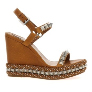 크리스찬루부탱 피라클루 왁스드 가죽 에스파드리유 샌들 1250948 7130