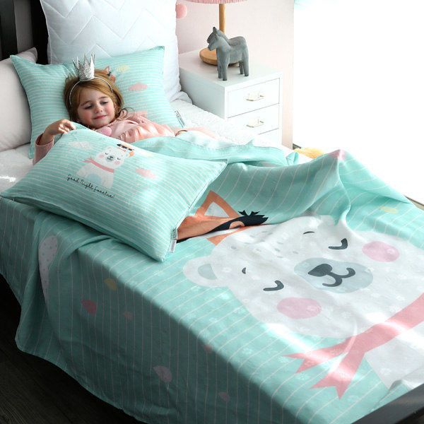 평안 아망떼 화이트베어 풍기인견 홑 여름이불 패드세트 (슈퍼싱글 SS)