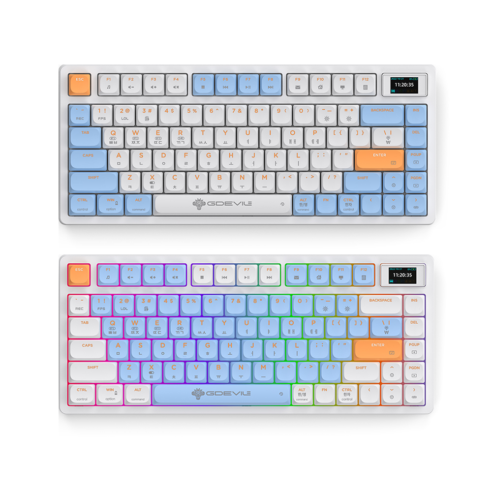 GDEVIL G712LS PLUTON 유무선 기계식 (블루화이트)_이미지