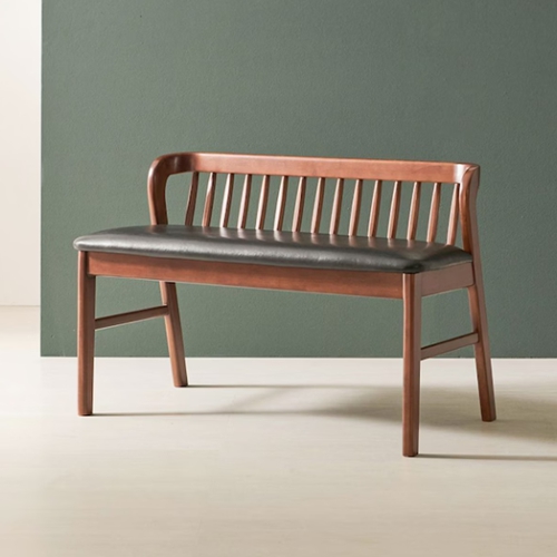 허그 고무나무 원목 2인 벤치 식탁 의자