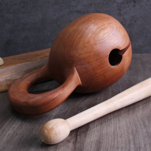 [불명] 국내제작 벚나무 목탁 4치_이미지