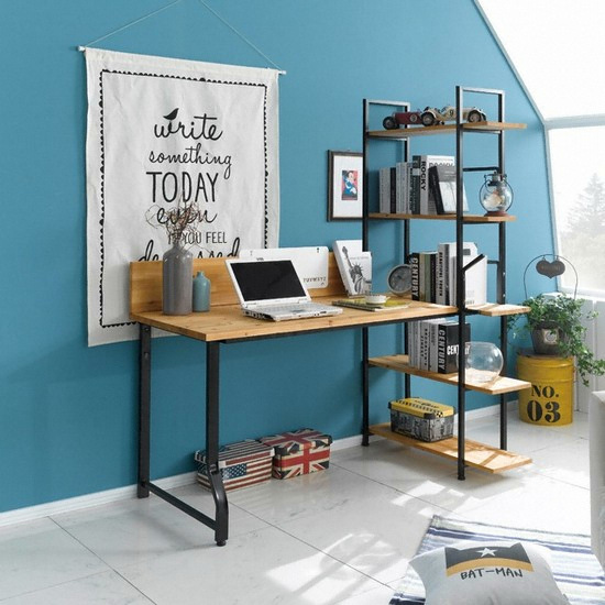 아름이와다움이 나르샤 소나무원목 스틸 5단 h형 책상세트 (1200x620)_이미지