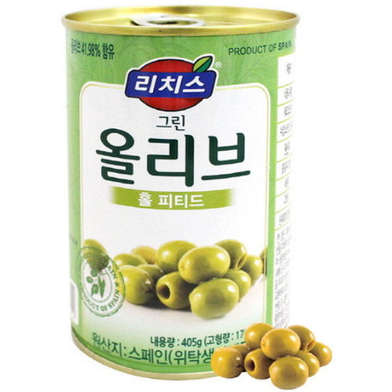 동서식품 리치스 그린올리브 홀 피티드 405g (24개)_이미지