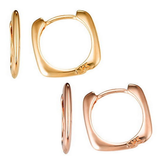 골드앤 14K 스퀘어라인 귀걸이