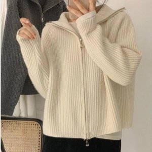  오노마 ONM 여성 하이넥카라 골지 니트집업 긴팔 집업 골지가디건 13870753
