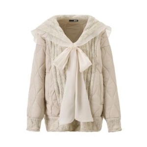 BNX 비엔엑스 빅카라 리본 타이 퀼팅 패딩 점퍼 BX4JP031L0