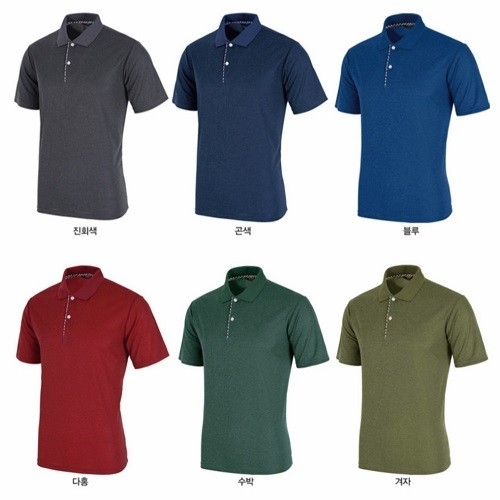 카치온체크카라반팔/ /everlis/무지카라/기능성카라/근무복반팔KRT-1901 85 S 진회색