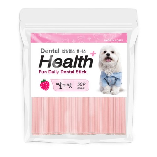 엠엔비물산 덴탈헬스플러스 딸기맛 250g (50p) (10개)_이미지