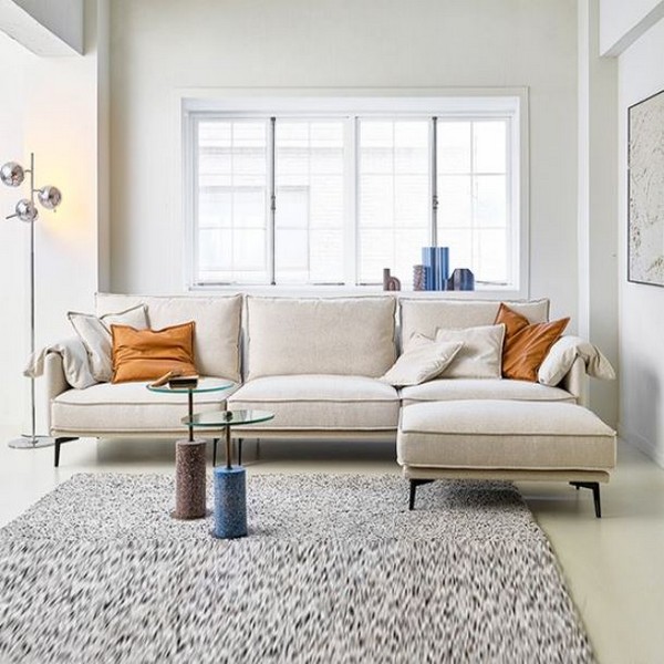 에싸 리누스 매그넘 패브릭 소파 4인용 (스툴별도)_이미지